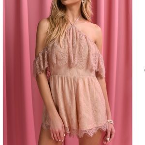 TOBI Blush Halter Romper